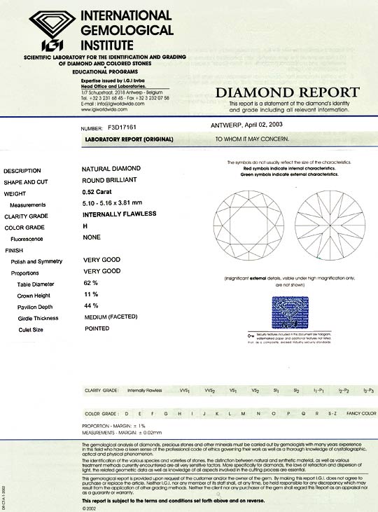 Foto 9 - Diamant 0,52ct Brillant IGI Lupenrein Wesselton Weiss H, D5184