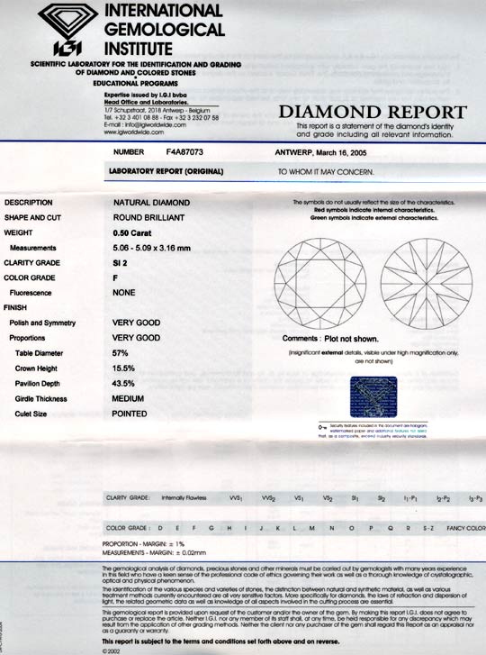 Foto 9 - Diamant IGI Brillant 0,5ct Top Wesselton F VG/VG, D5617