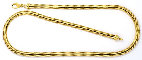 Foto 1 - Massive Ovale Schlangen Goldkette Collier Gelb Gold 18K, K2303