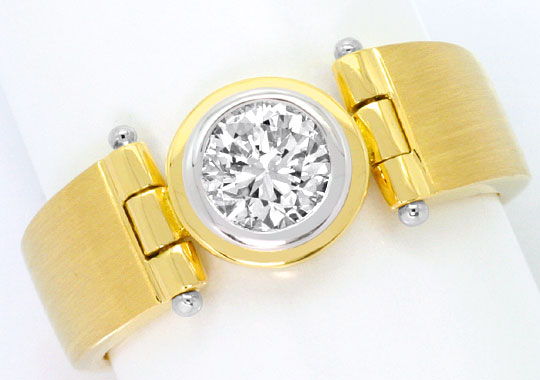 Foto 2 - Designer-Brillant-Ring Solitaer 0,63 Gelbgold-Weißgold, R4639
