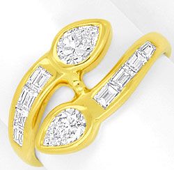 Foto 1 - Diamanten-Ring Tropfen Diamanten Baguette Diamanten 18K, S4462
