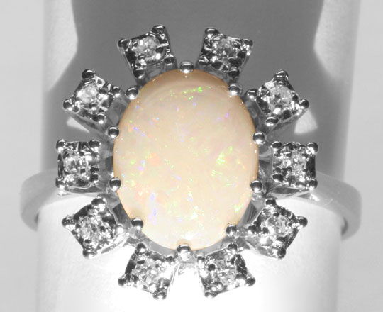 Foto 3 - Opal Diamantring 14K Weißgold 1,7ct Milchopal, S6548